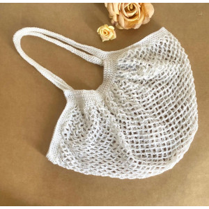 Fish Net Crochet White Bag - A Tale of Crafts