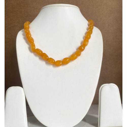 Lively Yellow Agate Stone Single String Necklace - Annie Sakhamo