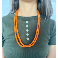 Naga orange beaded simple necklace - Annie Sakhamo