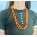 Naga orange beaded simple necklace - Annie Sakhamo