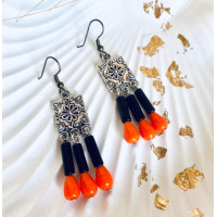 Oxidize with beaded everyday earrings - Dimasa Ethnic Collection