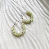 Mint Elegance Twirl Hoop Beads - Dimasa Ethnic Collections