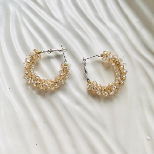 Translucent neutral tone earrings small - Dimasa Ethnic Collections
