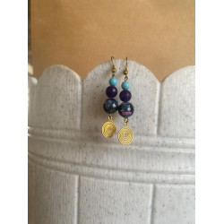 Stone beads eastern design earrings - Flower Child