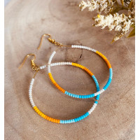 Light seed beads earring hoop - Kuoli