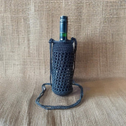 Crossbody cohesive crochet bottle holder- R Rhutsu