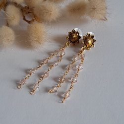 Mini flower gold beads earrings - The Khriezos