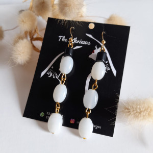 White drop dangle earrings - The Khriezos
