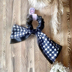 Houndstooth black and white classic hair tie- Yaren