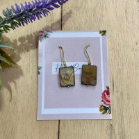 Brown rectangle earrings - Heart Bound Accessories