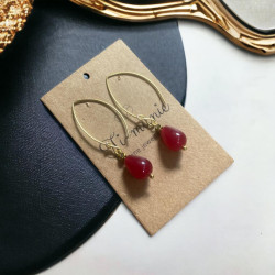 Ti Munie Red agate stone earring - Annie Sakhamo