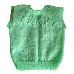 Green new born vest - The Knitting Basket