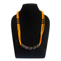 Orange Black Beaded and Necklace - Ethnic Inspiration