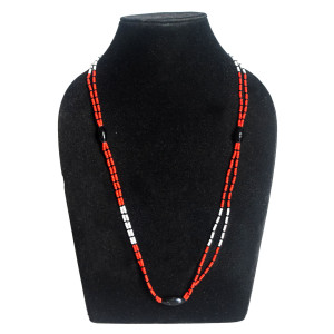 Red White Black Beads Necklace - Ethnic Inspiration