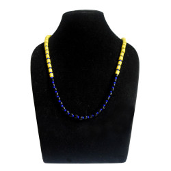 Yellow Blue Black Beaded Necklace - Ethnic Inspiration