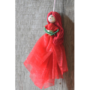Handmade Fairy Doll By Ethnic Craft with Red long hair