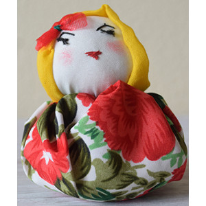 Handmade Casual Stuffed Doll with Red Bow Clip  
