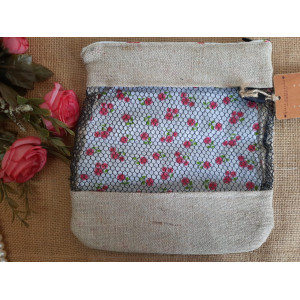 Jute with net stationary pouch- GRACE ACCESSORIES 