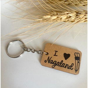 I LOVE NAGALAND souvenir hand written key chain - IDYLLIC Creations Nagaland