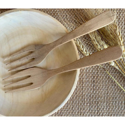 Hand crafted wooden Set of 2 serving cutlery - Indigi Crafts
