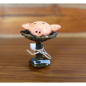 Big Piggy Head With Traditional Naga  Pebble Plate - LiStone 