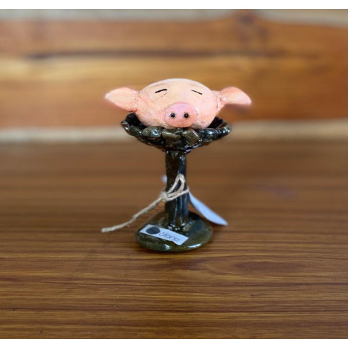 Small Piggy Head With Traditional Naga  Pebble Plate - LiStone 