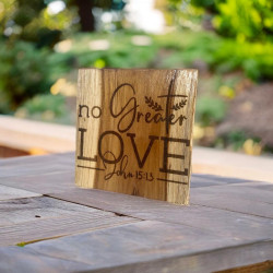 John 15:13 Love wooden frame - Wood Engraved