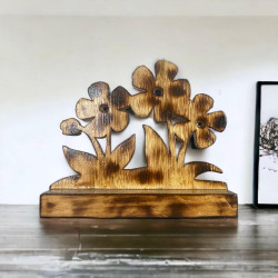 3D flower wood home decor - Wood Engraved
