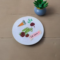 Eat Salad hand painted fridge magnet - Mama Loves Flowers