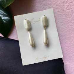 Long Imitation pearl earrings - Li Made