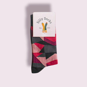 Black Graphic printed Men's Formal Socks- Silly Socks