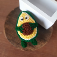 Mini avocado crochet doll - Craft and Creations