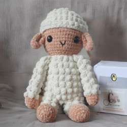 White adorable sheep crochet doll - Craft and Creations