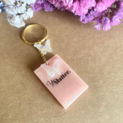 Baby pink You matter resin keychain- Craftsi