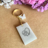 Cute little heart paw resin keychain- Craftsi