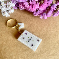 White blessed flower keychain- Craftsi