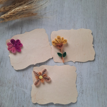 Flower quill art card tag - Artsy Galore