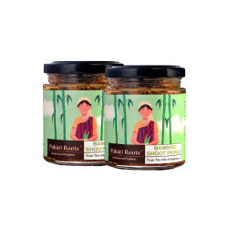 Pahari Roots Bamboo Shoot Pickle from Meghalaya  400Gm (2 Bottles of 200G Each)